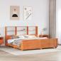 Preview: ARDEBO.de - Massivholzbett ohne Matratze Wachsbraun 200x200 Kiefernholz