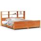 Preview: Massivholzbett ohne Matratze Wachsbraun 200x200 Kiefernholz