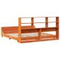 Preview: Massivholzbett ohne Matratze Wachsbraun 200x200 Kiefernholz