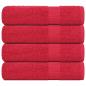 Preview: ARDEBO.de - Badetücher 4 Stk. Rot 100x150 cm 360 g/m² 100% Baumwolle