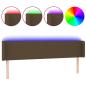 Preview: LED Kopfteil Dunkelbraun 203x16x78/88 cm Stoff