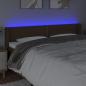 Preview: LED Kopfteil Dunkelbraun 183x16x78/88 cm Stoff