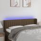 Preview: ARDEBO.de - LED Kopfteil Dunkelbraun 147x16x78/88 cm Stoff