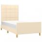 Preview: Bettgestell mit Kopfteil Creme 80x200 cm Stoff