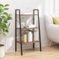 Preview: ARDEBO.de - Standregal mit 3 Böden Dunkelbraun und Schwarz 56x35x108 cm