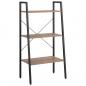 Preview: Standregal mit 3 Böden Dunkelbraun und Schwarz 56x35x108 cm