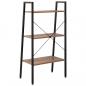 Preview: Standregal mit 3 Böden Dunkelbraun und Schwarz 56x35x108 cm