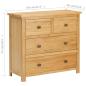 Preview: Kommode 80×35×75 cm Massivholz Eiche