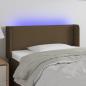 Preview: ARDEBO.de - LED Kopfteil Dunkelbraun 103x16x78/88 cm Stoff