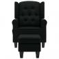 Preview: Massagesessel mit Hocker Schwarz Stoff