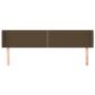 Preview: Kopfteil mit Ohren Dunkelbraun 203x16x78/88 cm Stoff