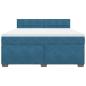 Preview: Boxspringbett mit Matratze Blau 180x200 cm Samt
