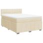 Preview: Boxspringbett mit Matratze Creme 160x200 cm Stoff