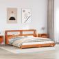 Preview: ARDEBO.de - Massivholzbett ohne Matratze Wachsbraun 200x200 Kiefernholz