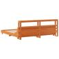 Preview: Massivholzbett ohne Matratze Wachsbraun 200x200 Kiefernholz