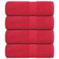 Preview: ARDEBO.de - Gästetücher 4 Stk. Rot 30x50 cm 360 g/m² 100% Baumwolle