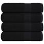 Preview: ARDEBO.de - Handtücher 4 Stk. Schwarz 50x100 cm 360 g/m² 100% Baumwolle