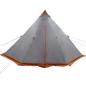 Preview: Tipi-Familienzelt 6 Personen Grau und Orange Wasserdicht