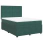 Preview: Boxspringbett mit Matratze Dunkelgrün 140x200 cm Samt
