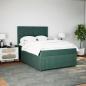 Preview: Boxspringbett mit Matratze Dunkelgrün 140x200 cm Samt