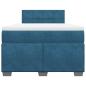 Preview: Boxspringbett mit Matratze Dunkelblau 120x200 cm Samt