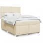 Preview: ARDEBO.de - Boxspringbett mit Matratze Creme 160x200 cm Stoff