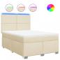 Preview: Boxspringbett mit Matratze Creme 160x200 cm Stoff