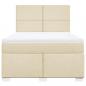 Preview: Boxspringbett mit Matratze Creme 160x200 cm Stoff