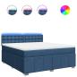 Preview: Boxspringbett mit Matratze Blau 180x200 cm Stoff