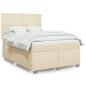 Preview: ARDEBO.de - Boxspringbett mit Matratze Creme 160x200 cm Stoff