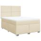 Preview: Boxspringbett mit Matratze Creme 160x200 cm Stoff