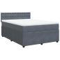 Preview: ARDEBO.de - Boxspringbett mit Matratze Dunkelgrau 140x190 cm Samt