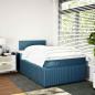 Preview: ARDEBO.de - Boxspringbett mit Matratze Blau 120x200 cm Samt