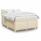 Preview: ARDEBO.de - Boxspringbett mit Matratze Creme 160x200 cm Stoff