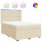 Preview: Boxspringbett mit Matratze Creme 160x200 cm Stoff