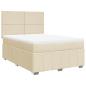 Preview: Boxspringbett mit Matratze Creme 160x200 cm Stoff