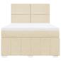 Preview: Boxspringbett mit Matratze Creme 160x200 cm Stoff