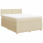 Preview: ARDEBO.de - Boxspringbett mit Matratze Creme 160x200 cm Stoff