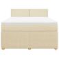 Preview: Boxspringbett mit Matratze Creme 160x200 cm Stoff