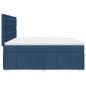 Preview: Boxspringbett mit Matratze Blau 180x200 cm Stoff