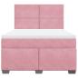 Preview: Boxspringbett mit Matratze Rosa 140x200 cm Samt