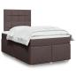 Preview: ARDEBO.de - Boxspringbett mit Matratze Dunkelbraun 120x190 cm Stoff