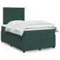 Preview: ARDEBO.de - Boxspringbett mit Matratze Dunkelgrün 120x190 cm Samt