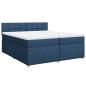 Preview: Boxspringbett mit Matratze Blau 200x200 cm Stoff