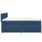 Preview: Boxspringbett mit Matratze Blau 200x200 cm Stoff