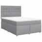 Preview: Boxspringbett mit Matratze Hellgrau 140x190 cm Stoff