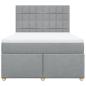 Preview: Boxspringbett mit Matratze Hellgrau 140x190 cm Stoff