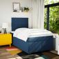 Preview: Boxspringbett mit Matratze Blau 120x190 cm Stoff