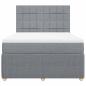 Preview: Boxspringbett mit Matratze Hellgrau 140x190 cm Stoff