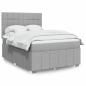 Preview: ARDEBO.de - Boxspringbett mit Matratze Hellgrau 140x190 cm Stoff